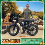 TST Electric Bike for Adults, 1500W Peak Brushless Motor 28 MPH 60 Miles/110 Miles Fat Tire E Bike