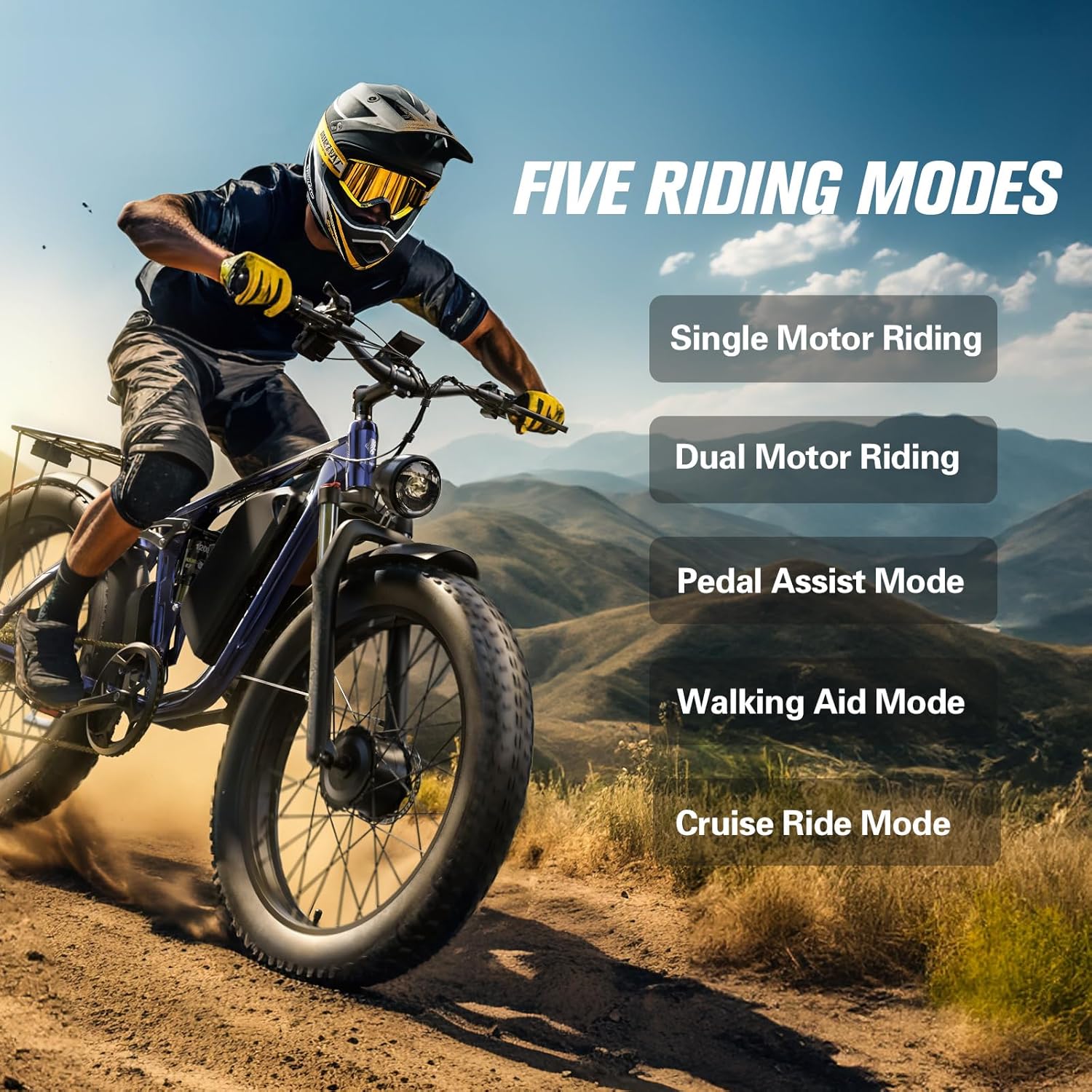 Electric Bike for Adults, 40MPH E Bikes, 4000W Dual Motor Ebike