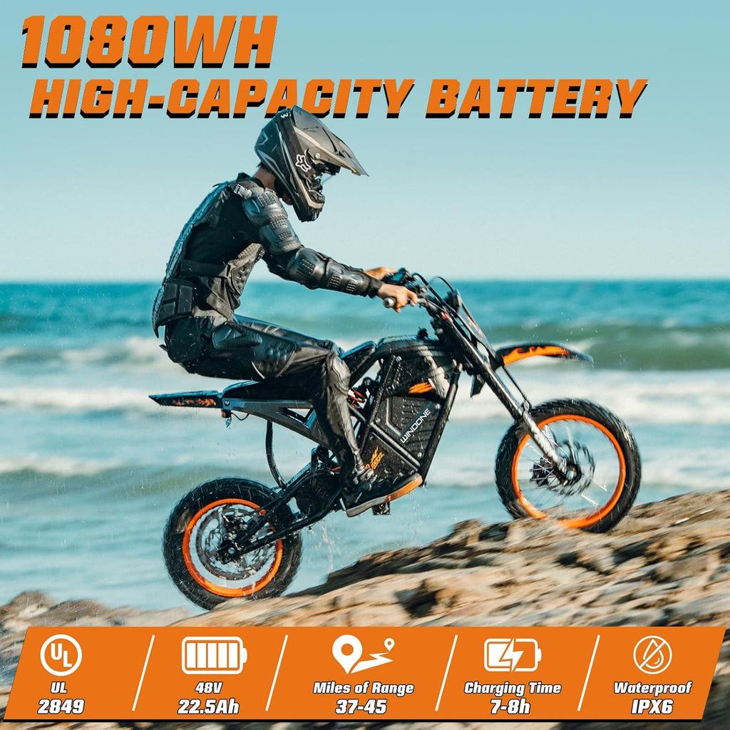 Windone RM7 Electric Dirt Bike for Teens Adults Age 13+, 2200W Peak Ebike
