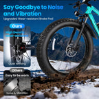 26"x4" All-Terrain Fat Tire E Bike, 1500W Peak Electric Mountain Bike, 72Miles 28 MPH E-Bike