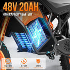 Electric Dirt Bike for Adults Teens 48V, Electric Off-Road Ebike with 3000W Mid-Drive Motor