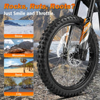 G300 Pro Electric Dirt Bike for Adults, 72V 30Ah Battery, 6500W Motor, 50 MPH Speed, 70 Mile Range, 350 Lbs Load Capacity, Hydraulic Brakes Black (Orange)