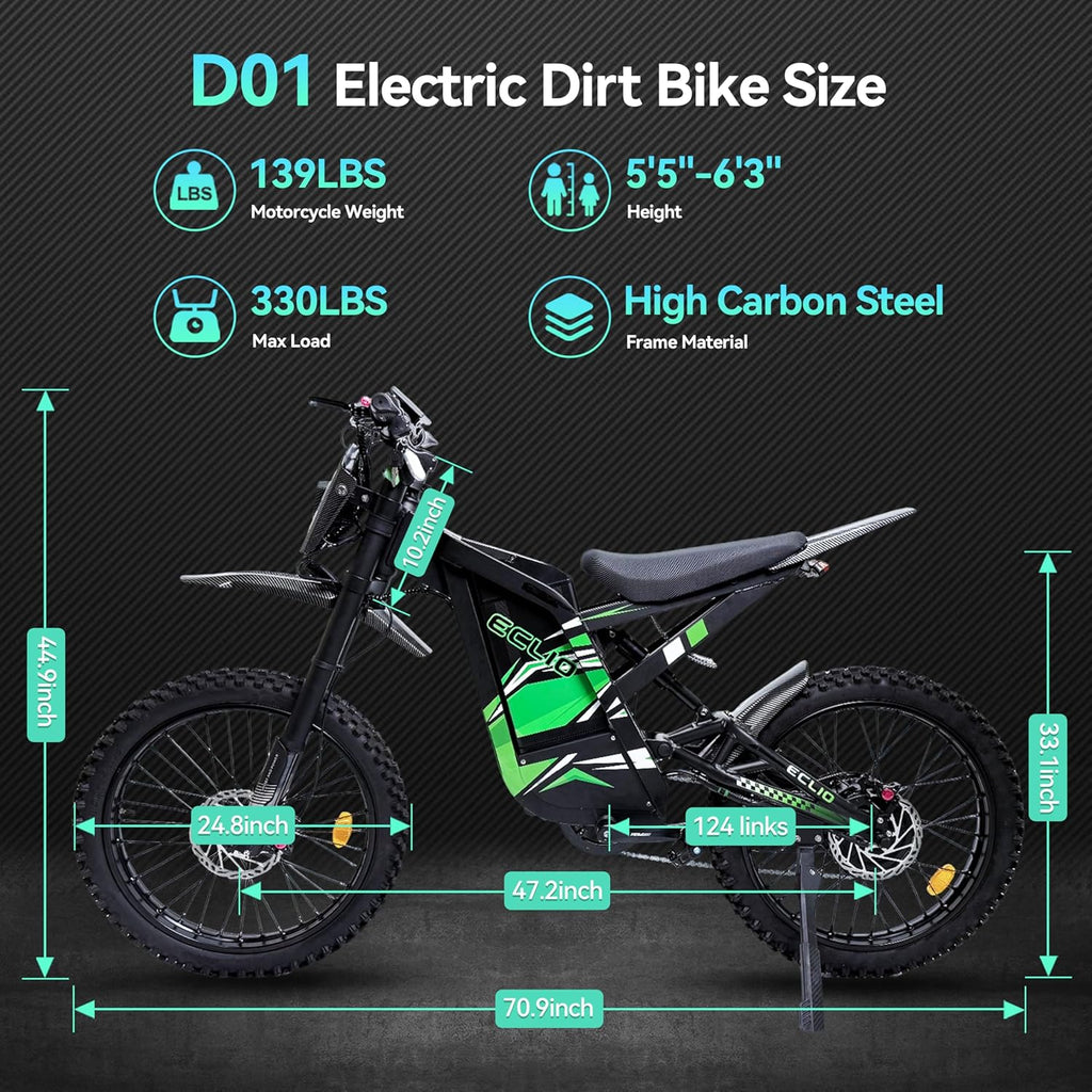 Electric Dirt Bike for Adults, 4000W Peak Motor 40MPH Electric Motorcycle