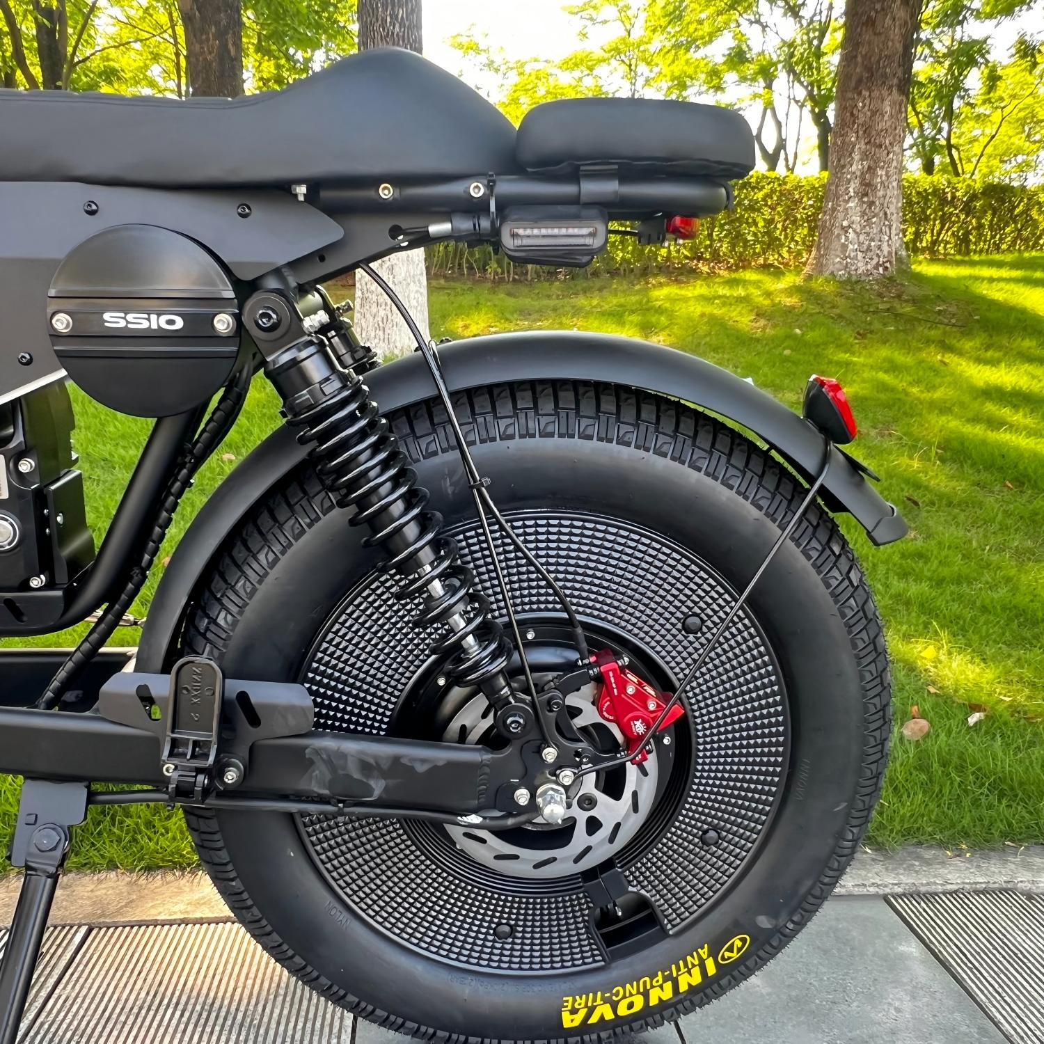 HCBK-SS10 3000W60V50AH Aluminum Alloy Black Warrior Electric Bicycle with NFC Connection Anti-theft Unlocking Function