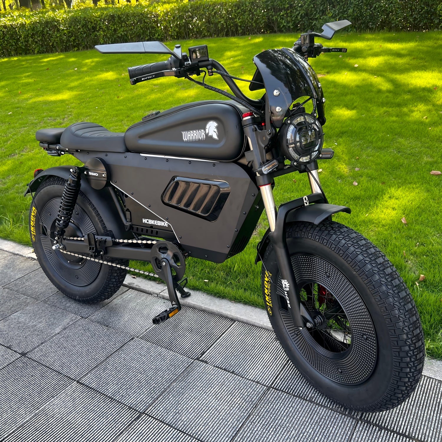 HCBK-SS10 3000W60V50AH Aluminum Alloy Black Warrior Electric Bicycle with NFC Connection Anti-theft Unlocking Function