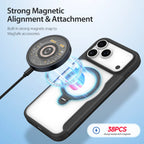 Magsafe Wireless Charging Rotating Metal Magnetic Stand Leather Cover