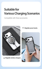 Magsafe Wireless Charging Rotating Metal Magnetic Stand Leather Cover
