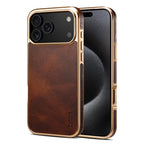 Denior Luxury Oil Wax Texture Genuine Leather Case for iPhone 17