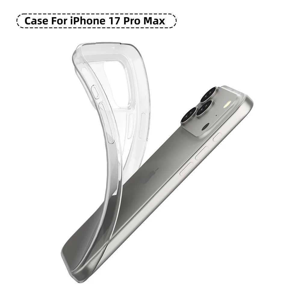 Ultra Thin 0.9mm Transparent TPU Case for iPhone 17