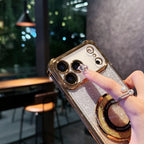 Luxury Bright Glitter Bracket Case for iPhone Magsafe Magnetic Plating Cover