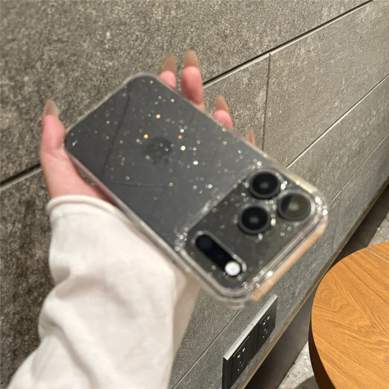 Luxury Bling Glitter Clear Shockproof Armor Case For iPhone 17