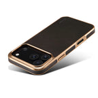 Denior Luxury Oil Wax Texture Genuine Leather Case for iPhone 17