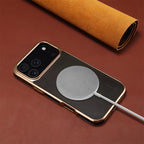 Denior Luxury Oil Wax Texture Genuine Leather Case for iPhone 17