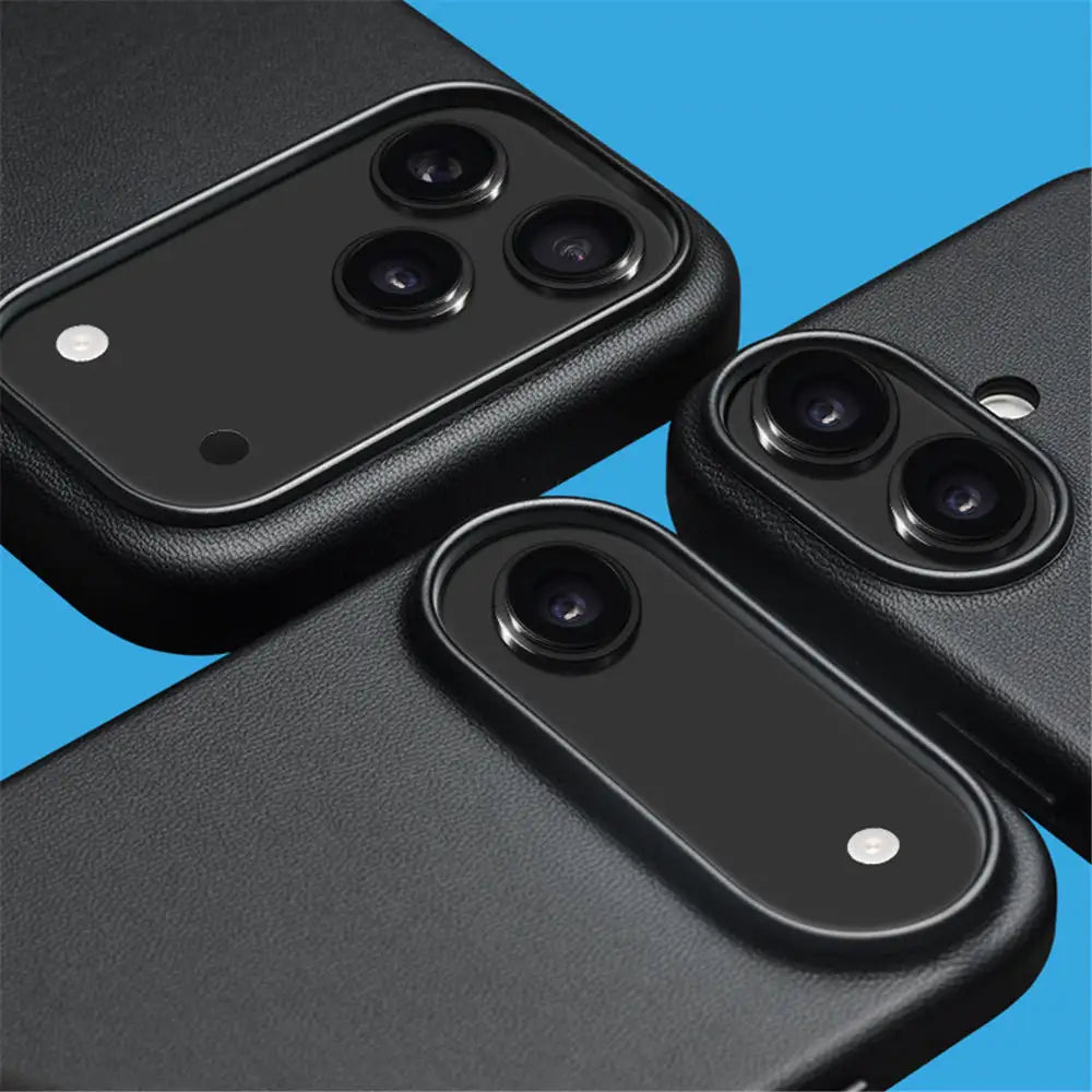 Skin-feel Premium Leather Mag safe Case For iPhone 17