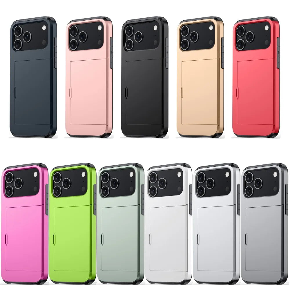 Card Slide Slot Slim Hard Protective Cover for Iphone 17