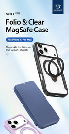 Magsafe Wireless Charging Rotating Metal Magnetic Stand Leather Cover