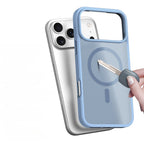 Magnetic PC Phone Case Frosted Transparent Back Shell for Iphone17