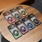 Luxury Bright Glitter Bracket Case for iPhone Magsafe Magnetic Plating Cover