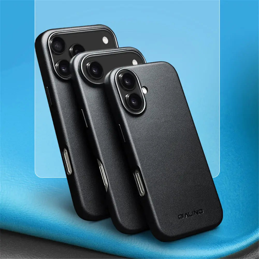 Skin-feel Premium Leather Mag safe Case For iPhone 17