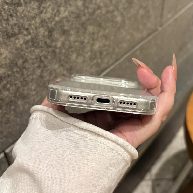 Luxury Bling Glitter Clear Shockproof Armor Case For iPhone 17