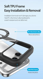 Magsafe Wireless Charging Rotating Metal Magnetic Stand Leather Cover