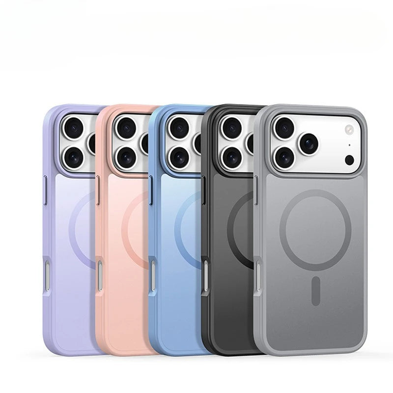 Magnetic PC Phone Case Frosted Transparent Back Shell for Iphone17