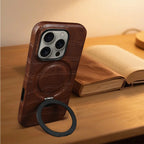 Luxury Leather MagSafe Case with Ring Stand for iPhone 17
