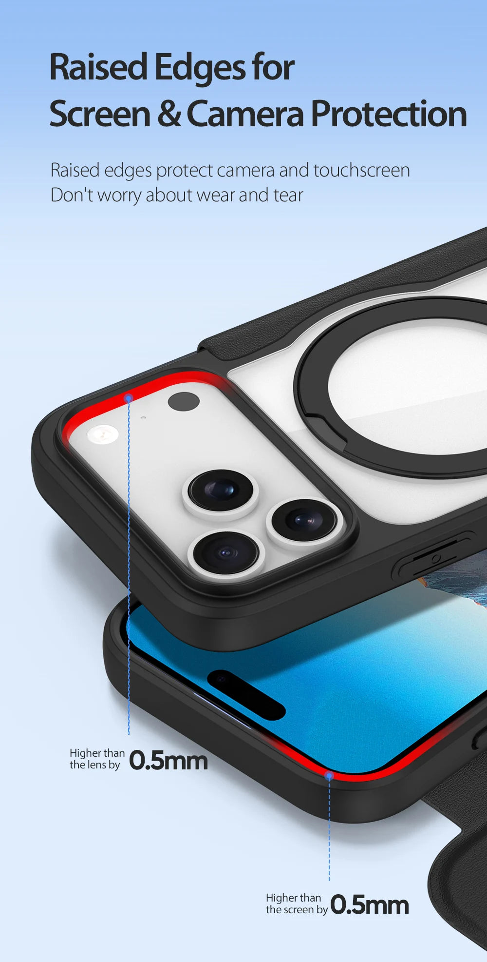 Magsafe Wireless Charging Rotating Metal Magnetic Stand Leather Cover