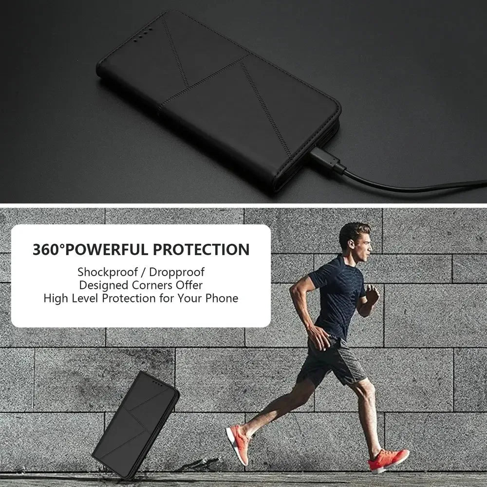 Mganetic Leather Texture Wallet Coque For iPhone 17