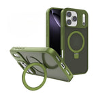 Iphone 17 Magnetic Bracket Phone Case Matte Frosted Transparent