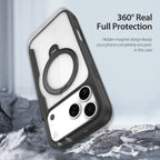 Magsafe Wireless Charging Rotating Metal Magnetic Stand Leather Cover